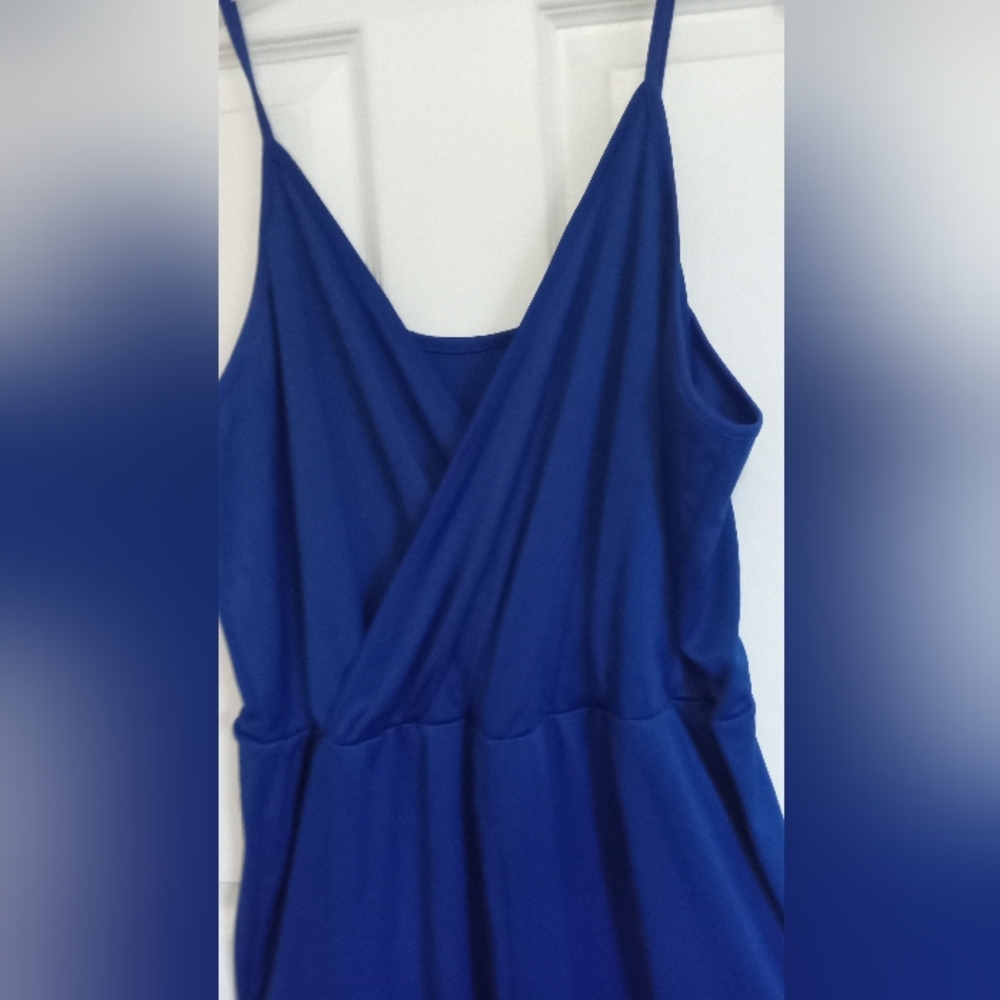 Royal Blue ladies romper knit. Size 2XL sleeveless